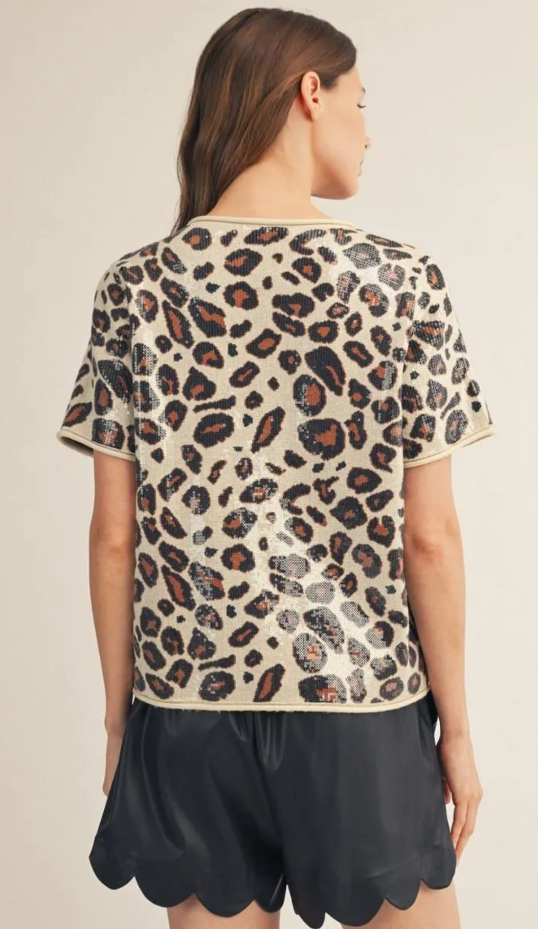 Sparkling Sequin Leopard Top