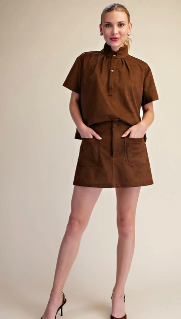Brown Soft Brush Skirt