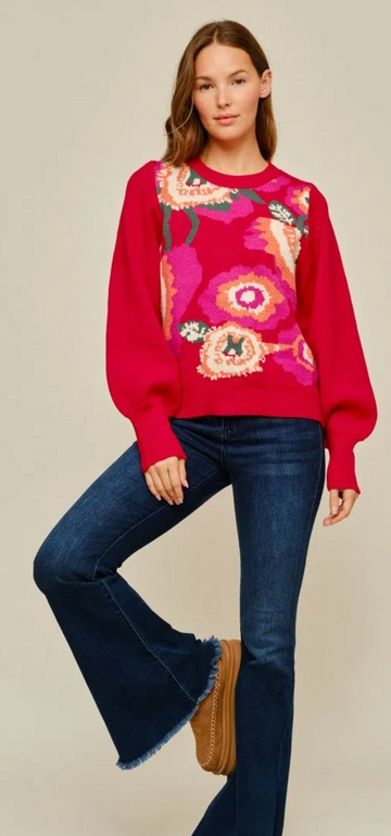 Enchanting Floral Print Sweater