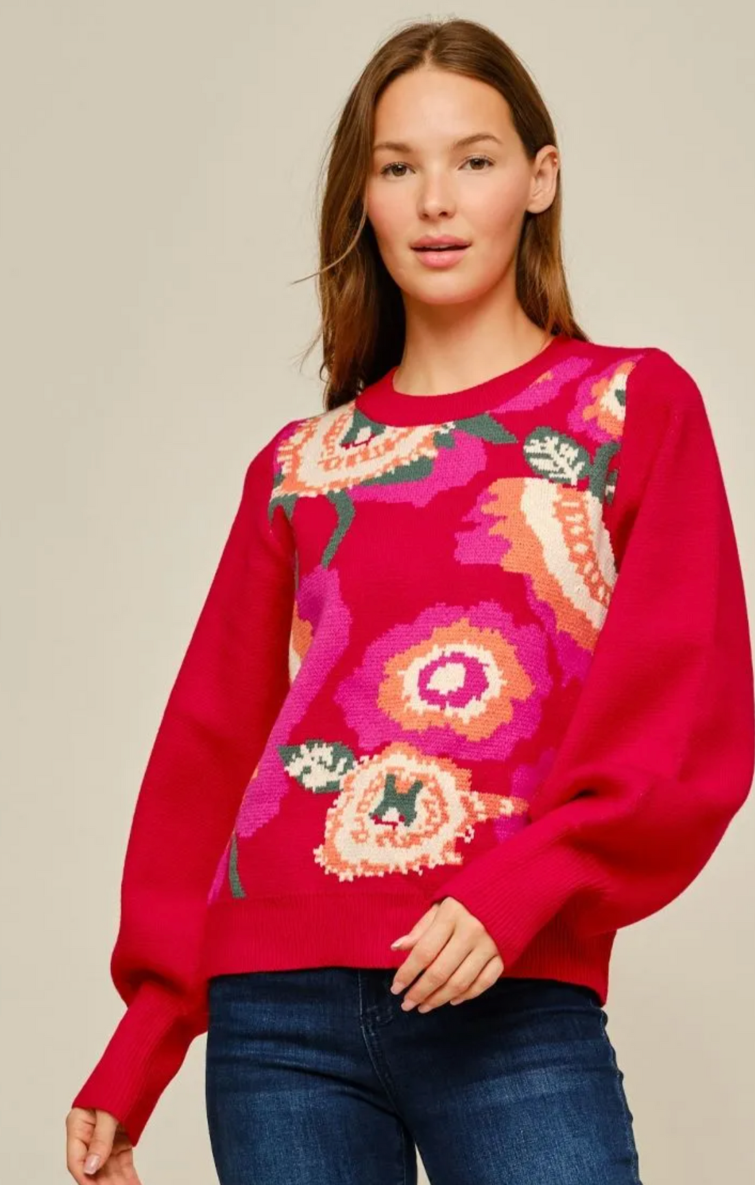 Enchanting Floral Print Sweater