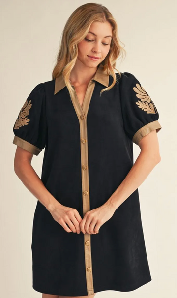 Charming Suede Detailed Dress