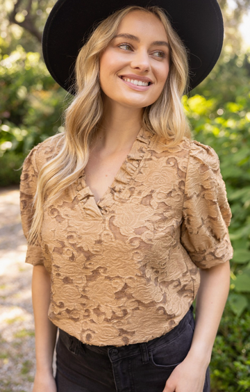 Charming Textured Floral Top
