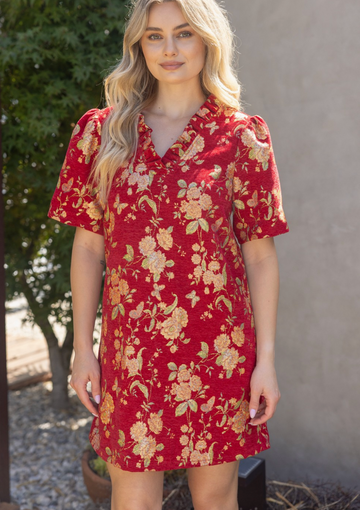 Richly Woven Floral Dress