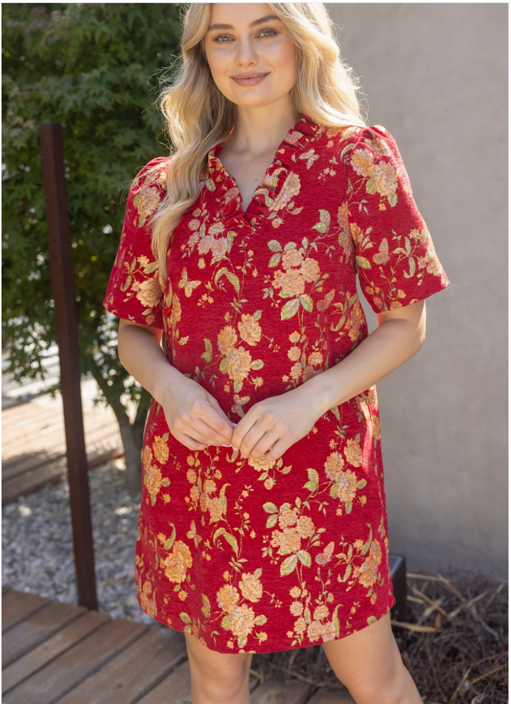 Richly Woven Floral Dress