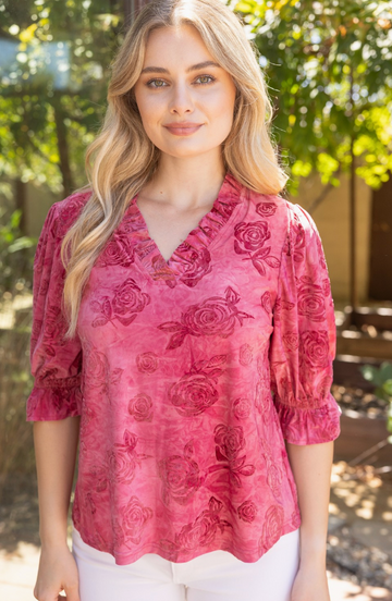 Beautiful Burnout Textured Blouse