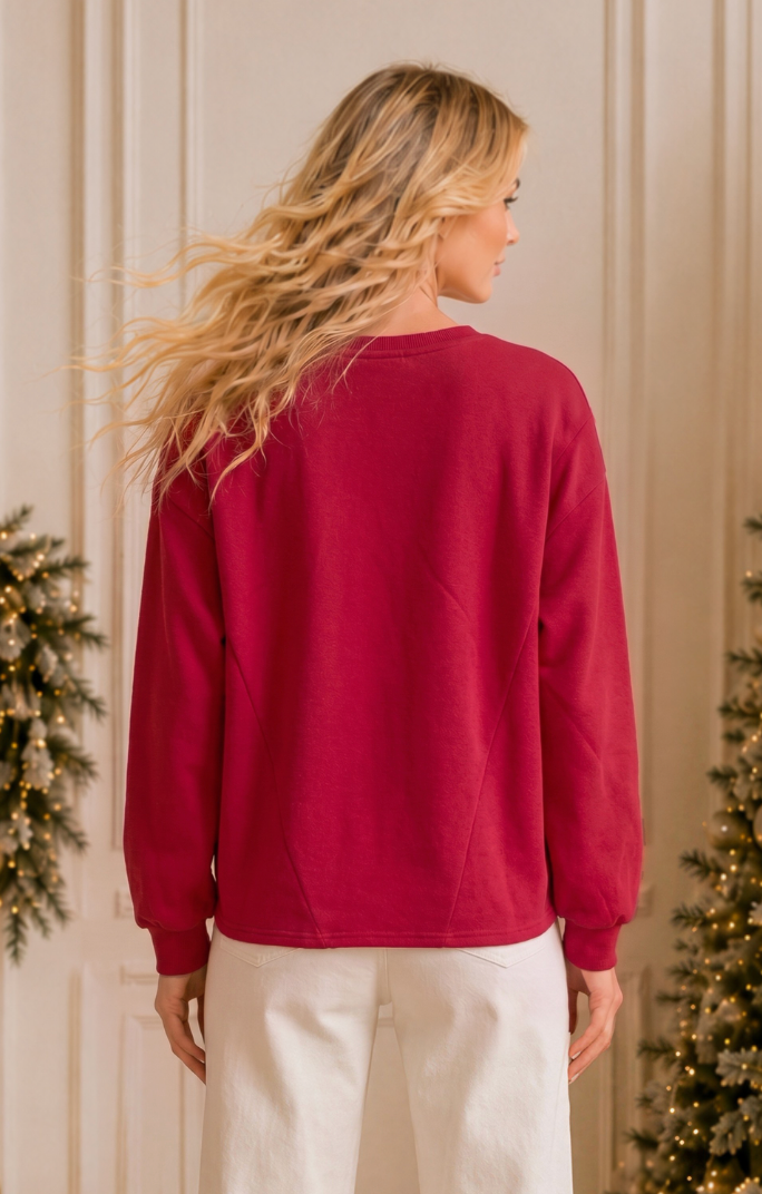Holly Jolly Patchwork Holiday Sweatshirt