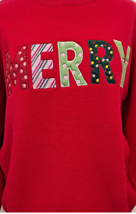 Patchwork Merry Holiday Sweater
