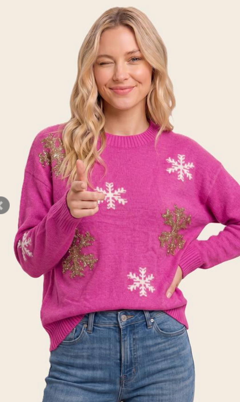 Festive Charm Snowflake Top