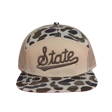 MSU STATE SCRIPT 7- PANEL Hat - Slough