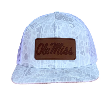 Ole Miss Script Leather Patch 6P Hat
