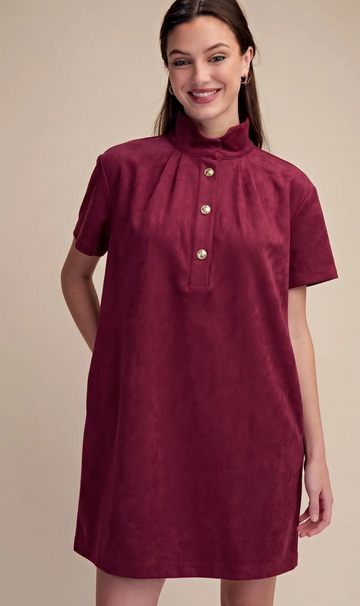Vibrant Plum Suede Dress