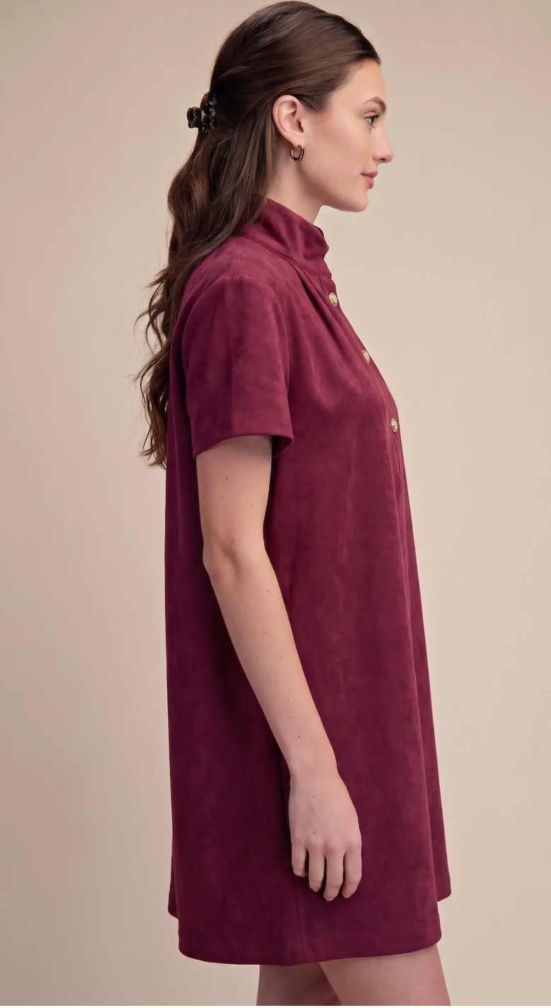 Vibrant Plum Suede Dress