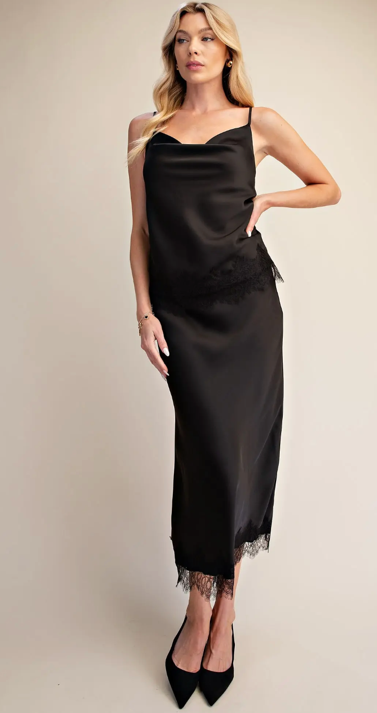 Graceful Cowl Neckline Silk Top