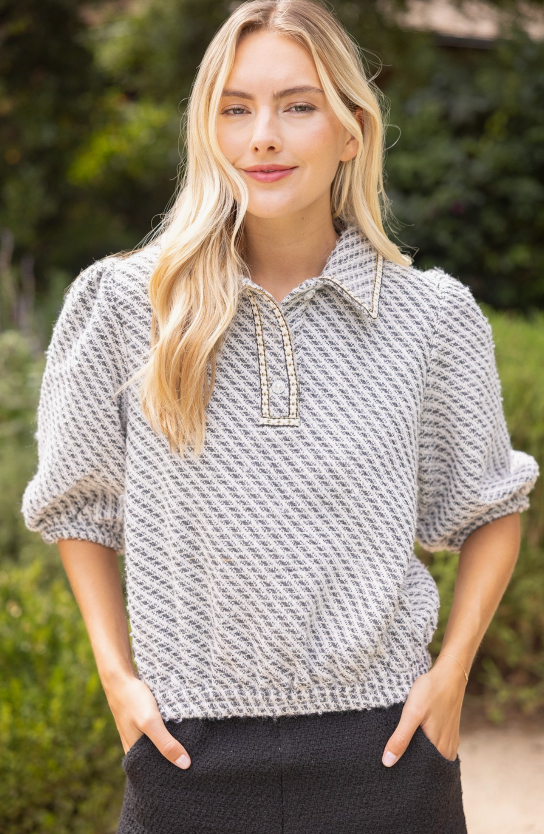 Perfect Textured Tweed Top