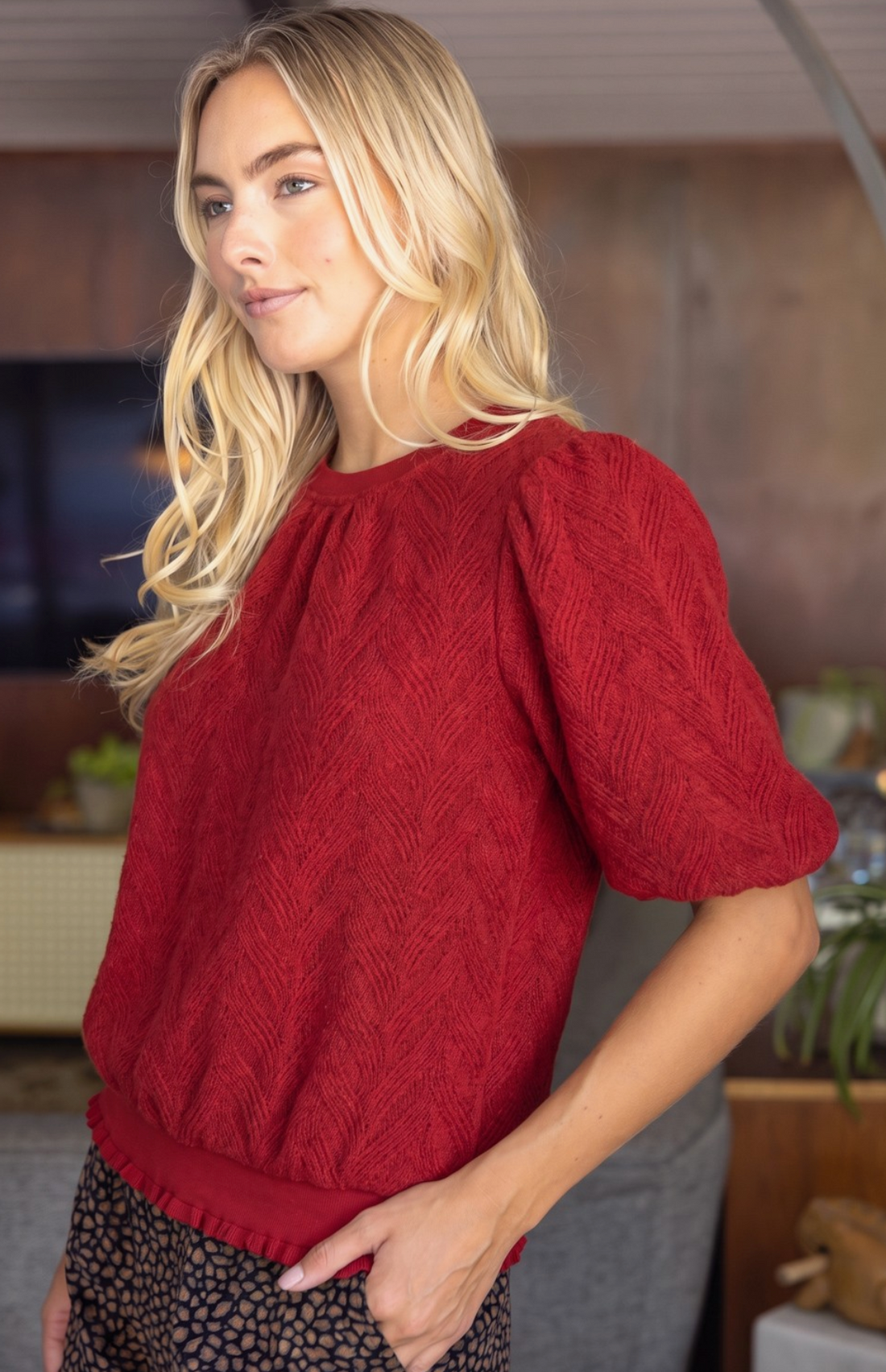 Braided Knit Sweater Top