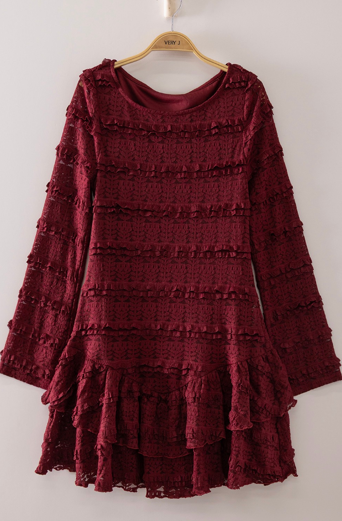 Romantic Rich Ruffled Tiered Dress