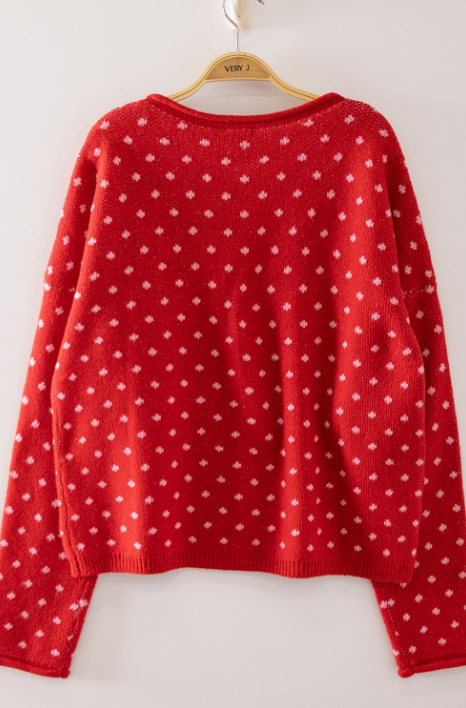 Playful Touch Dot Knit Cardigan