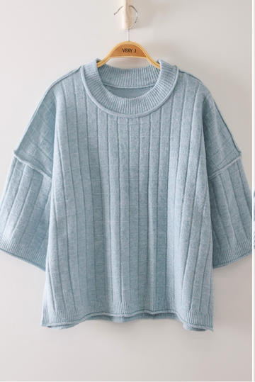 Cozy And Comfy Ribbed Knit Sweater