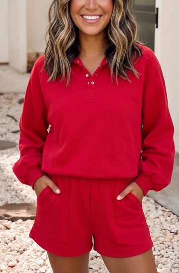Relaxed Pullover And Short Set