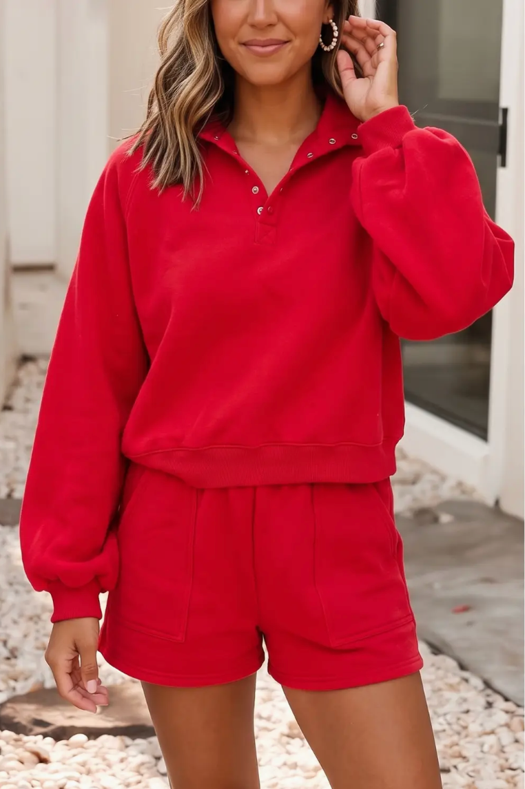 Relaxed Pullover And Short Set