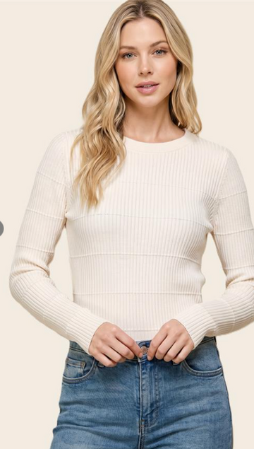 Classic Pintuck Striped Sweater
