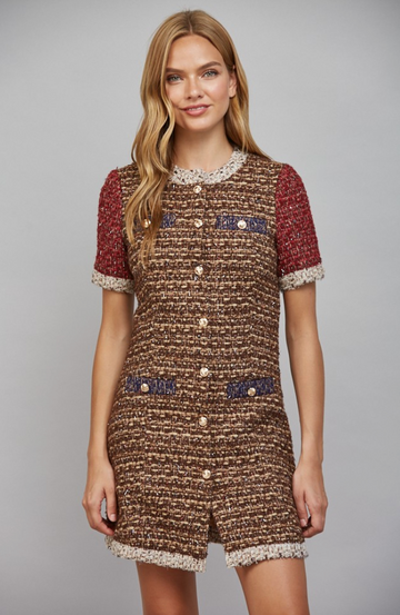 Tailored Lurex Mixed Tweed Dress