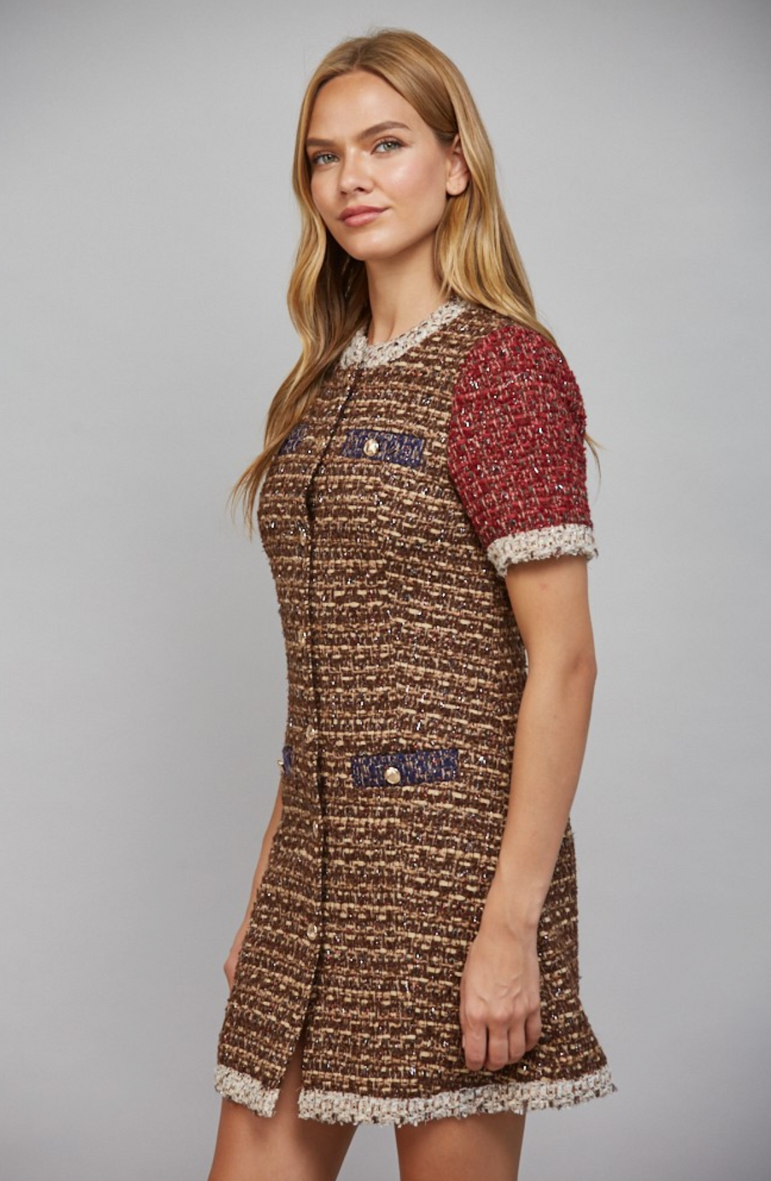 Tailored Lurex Mixed Tweed Dress