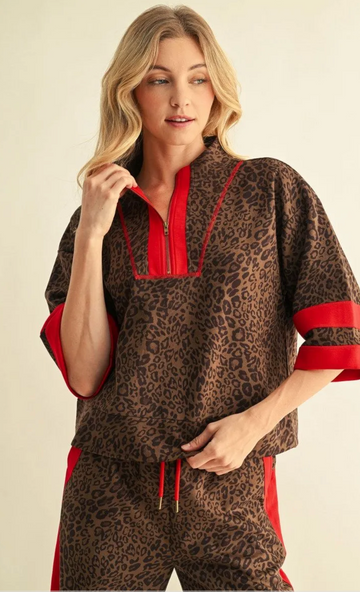 Faux Suede Leopard Set