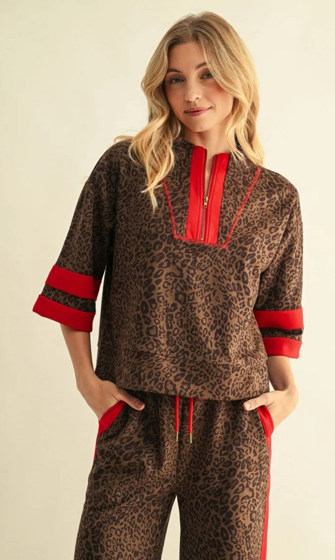 Faux Suede Leopard Set