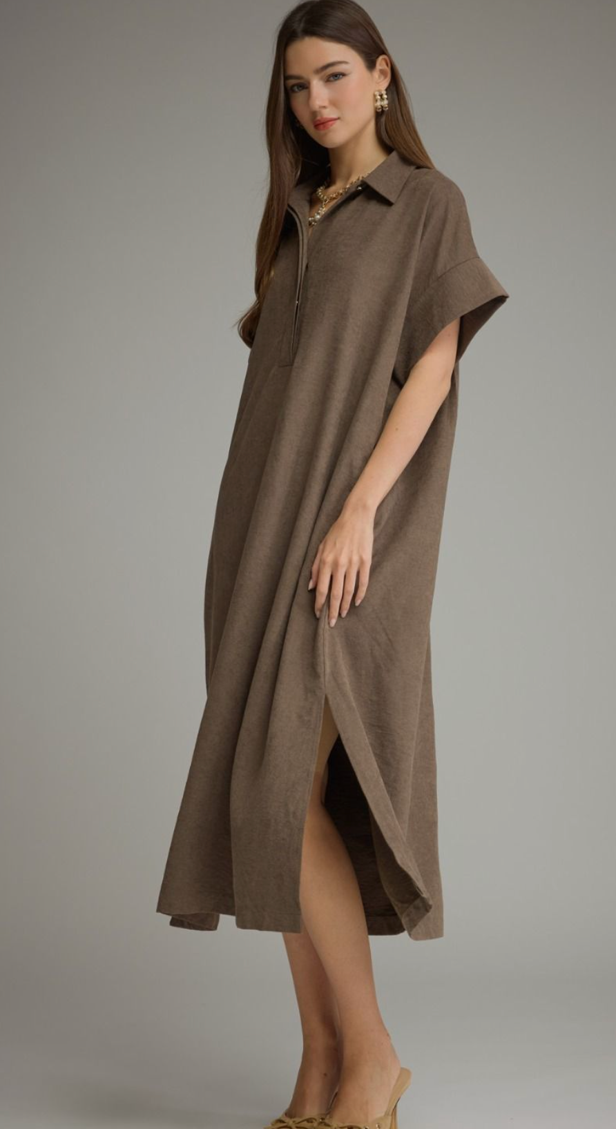 Simply Elegant Collared Shirt Dress