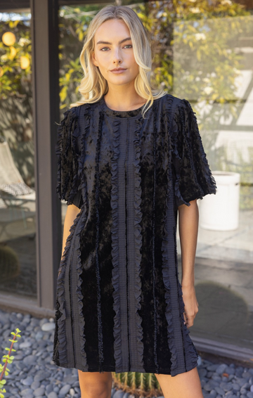 Crushed Lace Velvet Dress
