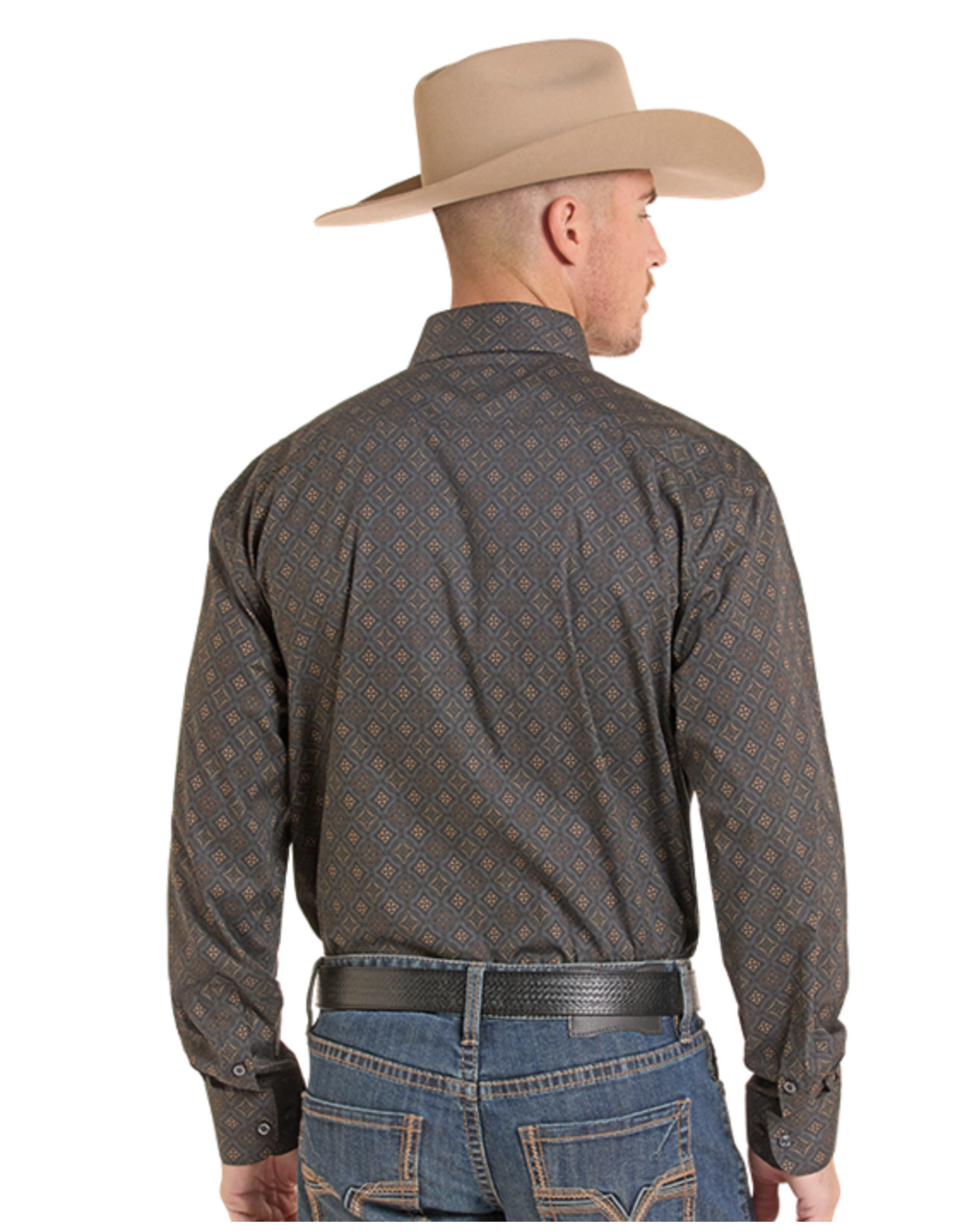 Men's Medallion Print Button Down Shirt