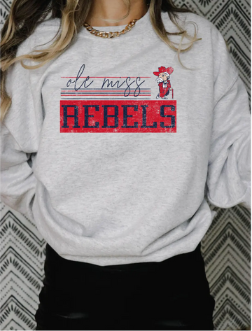 Retro Ole Miss Stripes Sweatshirt