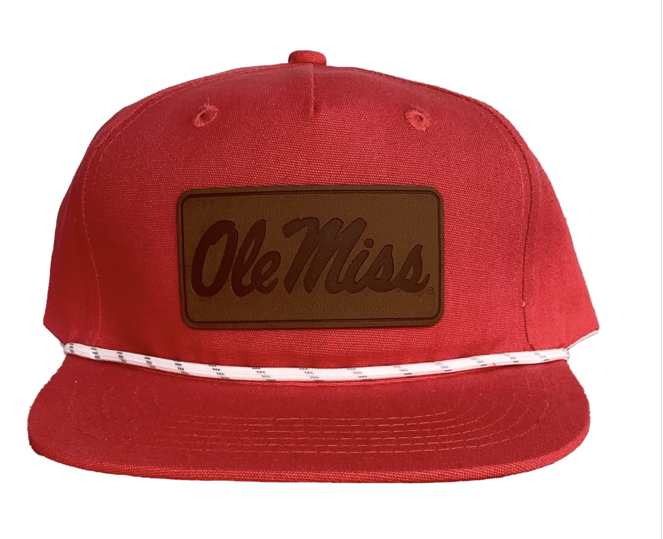 OM Script Leather Patch Hat