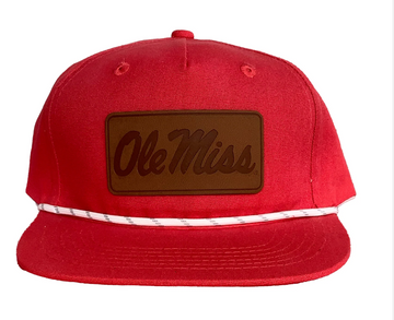 OM Script Leather Patch Hat