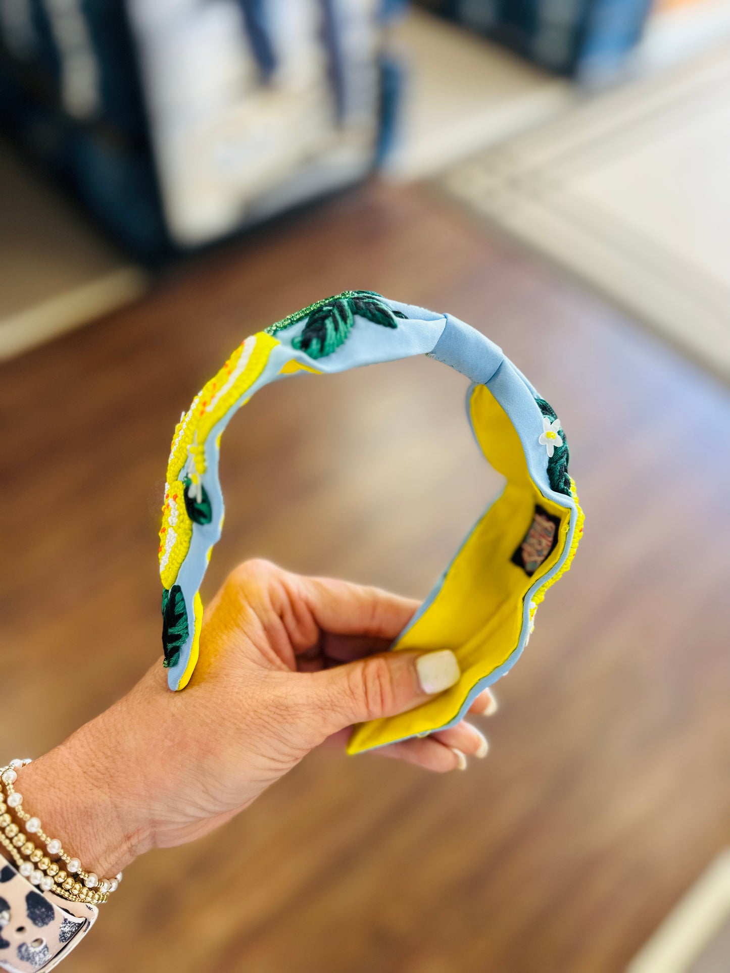 Beaded Lemon Headband