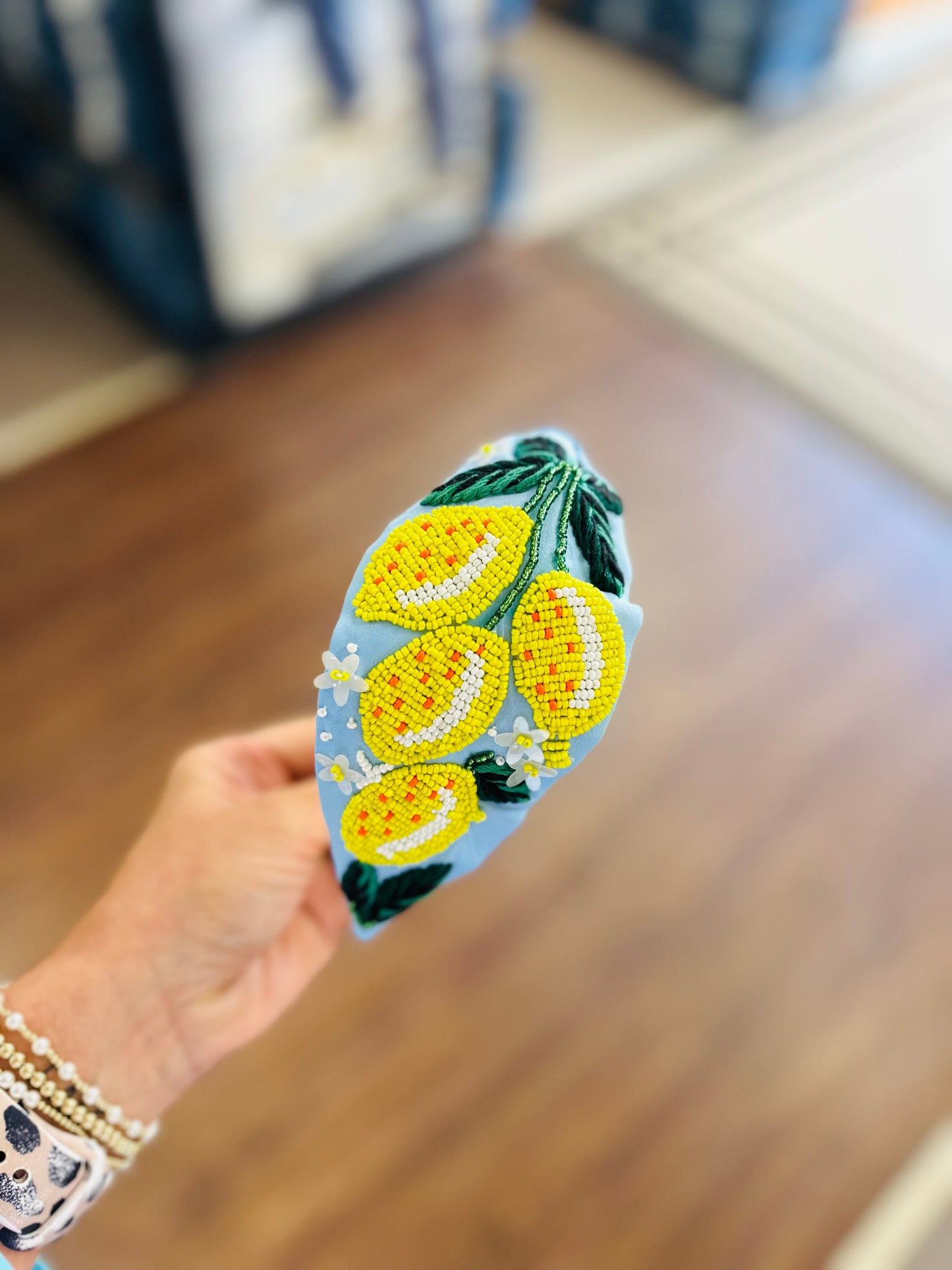 Beaded Lemon Headband