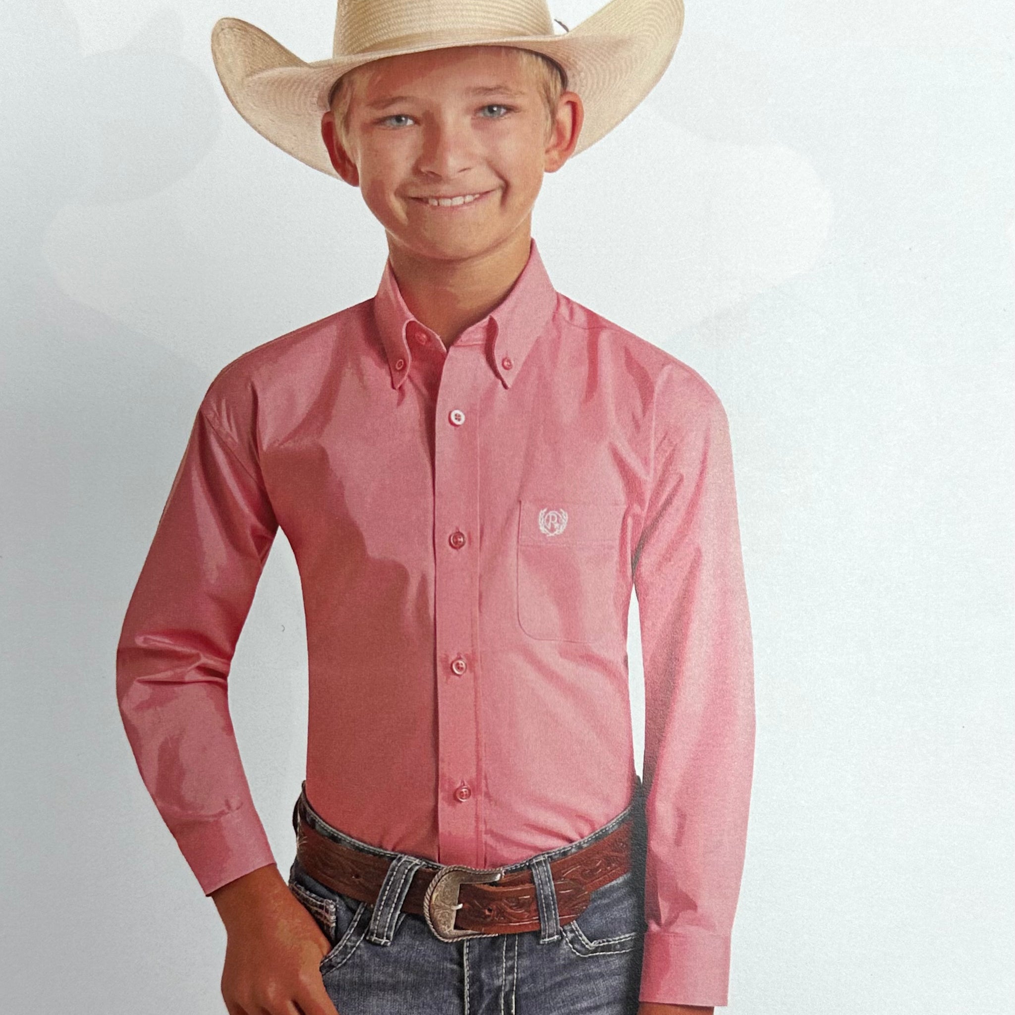Boys L/S Solid Button Down Shirt