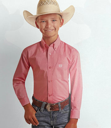 Boys L/S Solid Button Down Shirt