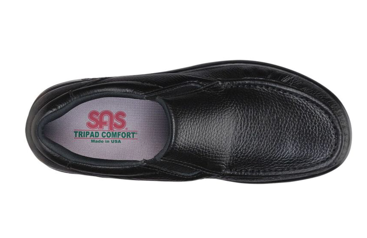 SAS - Side Gore Slip On Loafer - BLACK