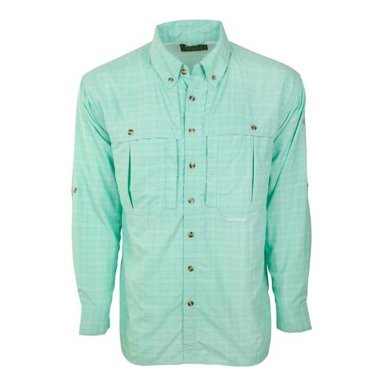 Drake - DW2651-AQU - Wingshooter's Plaid Sun Shirt L/S - AQUA