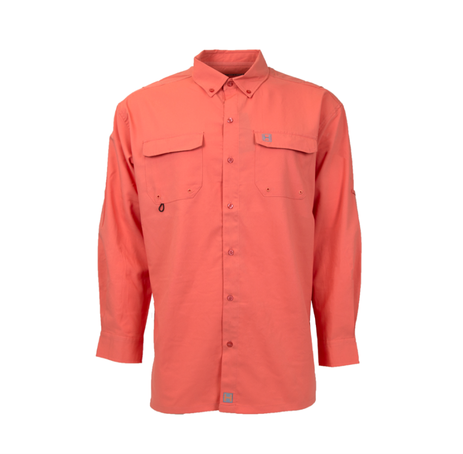 HEYBO OUTDOORS- BOCA GRANDE L/S FISHING SHIRT- Melon