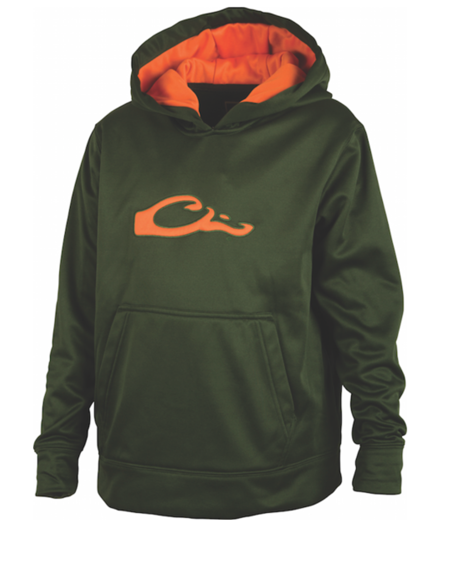 DRAKE- W2270-GRO- Performance Hoodie-Green/Orange