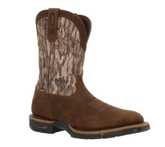 ROCKY- RKW0358- LONG RANGE 11" WATERPROOF WESTERN BOOT-MOSSY OAK BOTTOM LAND