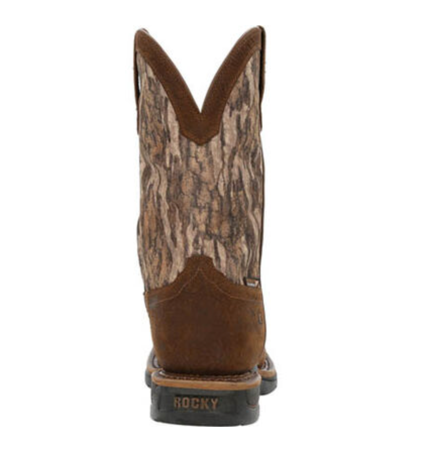 ROCKY- RKW0358- LONG RANGE 11" WATERPROOF WESTERN BOOT-MOSSY OAK BOTTOM LAND