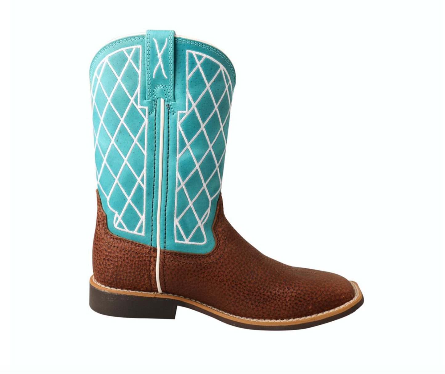 Twisted X - YTH0015- Kid's Top Hand Distressed- Saddle/ Teal