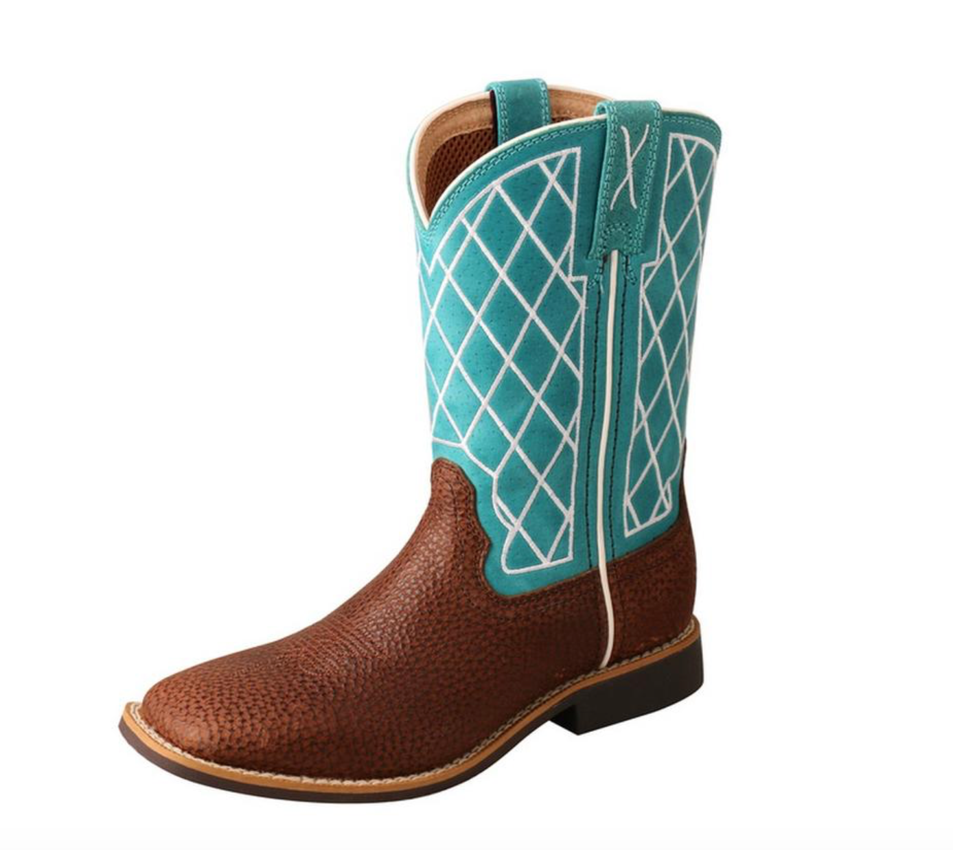 Twisted X - YTH0015- Kid's Top Hand Distressed- Saddle/ Teal