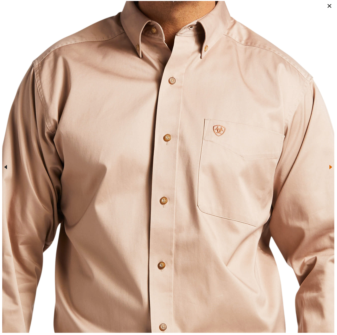 Ariat - 10000505- Men's Solid Twill Classic Fit Shirt- Khaki