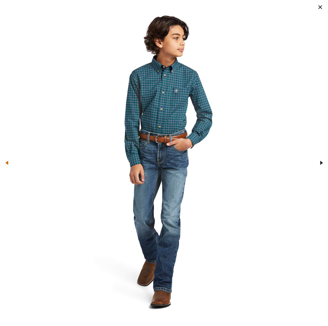 Ariat - 10039568- Boy's Pro Series Declan Stretch Classic Fit Shirt- Deep Pacific