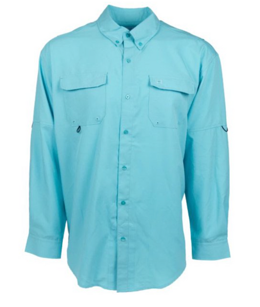 HEYBO OUTDOORS- BOCA GRANDE L/S FISHING SHIRT- Seafoam